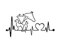 Stukk Stickers Autocollant pour Pare-Chocs de Voiture Motif Chien Chat et Cheval et Vache 20 cm x 10,6 cm - Noir