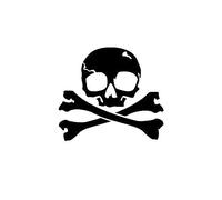 Stukk Stickers Autocollants en Vinyle Motif tête de Mort de Pirate Jolly Roger 15,2 cm x 13,7 cm - Noir
