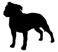 Stukk Stickers Staffordshire Pitbull Terrier Autocollant pour fenêtre de Voiture 14 cm x 13,5 cm - Noir