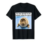 Stuly Seal, il a été forcé de Manger Un mème en Ciment T-Shirt Graphique avec Valeur, Homme, Noir, S