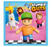 Stumble Guys Lot de 20 serviettes 33 x 33 cm pour fête d'anniversaire d'enfant
