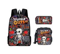 Stumble Guys - Sac à déjeuner isotherme - Trousse à crayons pour enfants - Sac à dos pour garçons (9), Noir