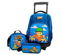 Stumble Guys Sac à Dos à Roulettes Set Compact 34x23x50 Cm 38l 3 Unités