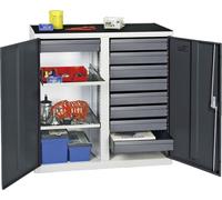 Stumpf Armoire à outils et à matériel 3000, RAL 7035/7016, 9 tiroirs, 2 bacs