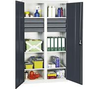 Stumpf Armoire à outils et matériel 3000, RAL 7035/7016, 6 tiroirs, 6 bacs