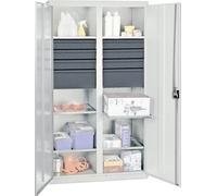 Stumpf Armoire à outils et matériel série 3000 gris clair + 6 tiroirs 100 mm + 2 tiroirs 200 mm + cloison centrale + 6 tablettes coulissantes - 3004707