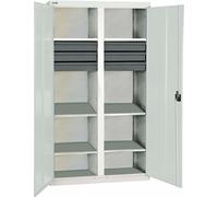 Stumpf Armoire à outils et matériel série 3000 gris clair + 6 tiroirs 100 mm + cloison centrale + 6 tablettes coulissantes - 3004207