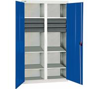 Stumpf Armoire à outils L1000xP500xH1800 mm RAL 7035/5010 6 tiroirs, 6 bacs
