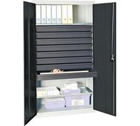 Stumpf Armoire à outils S3000 RAL 7035/7016 8 tiroirs 100 mm, 2 W traversant