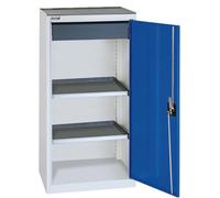 Stumpf Armoire d'appoint L500xP500xH1000 mm RAL 7035/5010 1 tiroir, 2 bacs