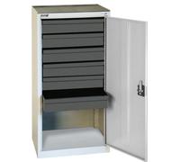 Stumpf Armoire d'appoint L500xP500xH1000 mm RAL7035 6 tiroirs stumpf