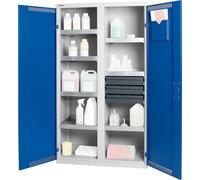 Stumpf Armoire d'environnement BP-5 gris clair / bleu gentiane + 7 bacs de rétention + 3 tiroirs 100 mm - 7599074