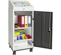 Stumpf Combi-Set 3000, RAL 7035/7016, 1 pupitre, 1 tiroir, 2 bacs, mobile