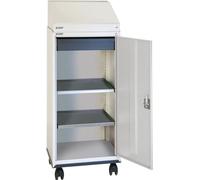 Stumpf Pupitre armoire série 3000 mobile gris clair + 1 pupitre + 1 tiroir + 2 étagères coulissantes + support à roulettes - 3091107
