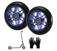 Stunt Lot de 2 roues de rechange 100 mm avec roulement anti-blocage pour trottinette avec gants pour la plupart des trottinettes cascades