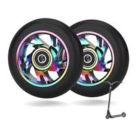 Stunt Lot de 2 roues de rechange 88A avec roulement ABEC-9 en aluminium - 100 mm - Compatible avec la plupart des trottinettes et trottinettes