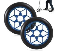 Stunt Lot de 2 roues de rechange pour trottinette Stunt - 110 mm - 88A - Avec roulements ABEC-9 - Noyau à rayons en aluminium - Compatible avec toutes sortes de scooters - Bleu