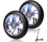 Stunt Lot de 2 roulettes de rechange pour trottinette Stunt - 110 mm - Multicolore - 88A - Avec roulements ABEC-9 - Noyau à rayons en aluminium - Pour toutes sortes (couleur, dizaines)