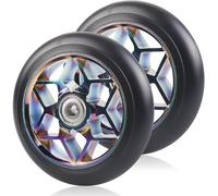 Stunt Scooter Replacement Wheels 110 Mm Multicolour 88a With Abec-9 Bearings Aluminium Spokes Suitable For All Kinds Of Scooters (Pack Of 2)