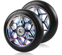Stunt Scooter Replacement Wheels 110mm Multicolour 88a With Abec-9 Bearings Aluminium Spoke Core Fits All Kinds Of Scooters (Pack Of 2)