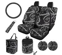 STUOARTE Lot de 10 housses de siège de voiture pour femme, motif papillon, protection de siège avant et arrière avec housse de volant assortie, universelle, s'adapte à la plupart des voitures, camions