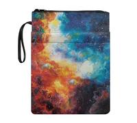 STUOARTE Pochette de protection pour livre imprimé galaxie pour livre de poche, protection de livre pour fille et femme avec fermeture éclair et poche avant, 29,9 x 22,1 cm