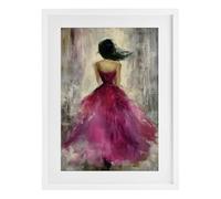 Stupell Industries Affiche encadrée After Midnight Girl in Gown Grey sous verre, design par Annabelle Hall, 20 x 14