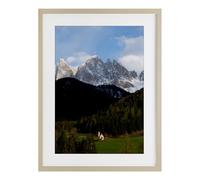 Stupell Industries Affiche encadrée Chapelle solitaire dans les Dolomites Noir sous verre, design par Jared Kreiss, 58,4 x 43,2 cm