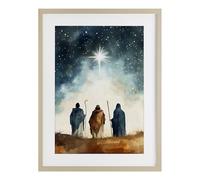 Stupell Industries Affiche encadrée Guidée Bergers de la sagesse bouleau sous verre, design par Petal Prints Design, 50,8 x 35,6 cm