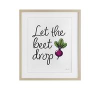 Stupell Industries Affiche encadrée « Let the Beet Drop White Under Glass » par Susan Ball 40,6 x 33 cm