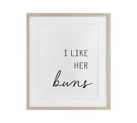 Stupell Industries Affiche encadrée « Like Her Buns » en bouleau, design par Lettered and Lined, 53,3 x 43,2 cm