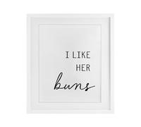 Stupell Industries Affiche encadrée « Like Her Buns » sous verre, motif par Lettered and Lined, 40,6 x 33 cm