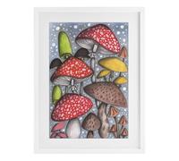 Stupell Industries Affiche encadrée motif champignons magiques esquissés sous verre, design par Cecilia Battaini, 58,4 x 43,2 cm