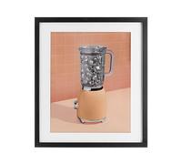 Stupell Industries Affiche encadrée orange rétro disco Blender Bouleau sous verre, design par LISH Creative, 40,6 x 33 cm