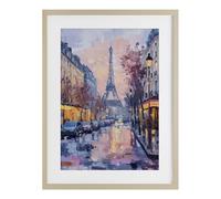Stupell Industries Affiche encadrée Paris Street Abstract City White sous verre, design par Petal Prints Design, 20 x 14 cm