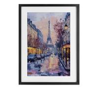 Stupell Industries Affiche encadrée Paris Street Abstract City White sous verre, design par Petal Prints Design, 58 x 43 cm