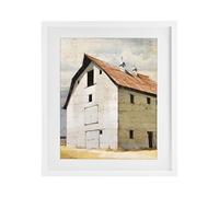 Stupell Industries Affiche encadrée « Rustic Big Barn Red » sous verre, blanc, 43,2 x 53,3 cm, facile à accrocher et robuste, fabriquée aux États-Unis par Susan Jill