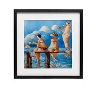 Stupell Industries Affiche encadrée Tea Break On The Jetty White sous verre, design par Ronald West, 40,6 x 40,6 cm