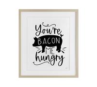 Stupell Industries Affiche encadrée You're Bacon Me Hungry Birch Under Glass, design by Lux + Me Designs, 40,6 x 33 cm