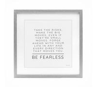 Stupell Industries Be Fearless Impression encadrée grise sous verre, design par Susan Ball, 33 x 33 cm