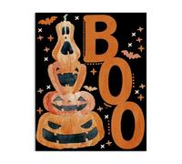 Stupell Industries Boo with Whimsical Jack-o-Lanterns Toile murale Motif Kim Allen 30 x 24 cm