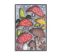 Stupell Industries Cecilia Battaini Affiche encadrée Motif champignons magiques Gris 45,7 x 30,5 cm