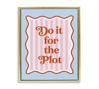 Stupell Industries Do It For The Plot Toile murale encadrée flottante Gris par Emily Dumas, 78,7 x 63,5 cm