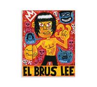 Stupell Industries El Brus Lee Iconic Culture Plaque murale Art, design par Jorge R. Gutierrez, 35,6 x 27,9 cm
