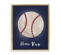 Stupell Industries Game On Home Run Toile murale encadrée flottante grise par Christine Simpson Art, 78,7 x 63,5 cm
