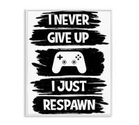 Stupell Industries Giclée encadrée Never Give Up Just Respawn par Marcus Prime, 30 x 24 cm