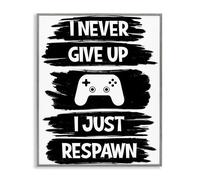 Stupell Industries Giclée encadrée Never Give Up Just Respawn par Marcus Prime, 35,6 x 27,9 cm