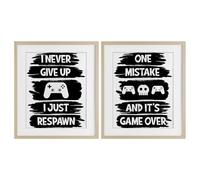Stupell Industries Impression encadrée de 2 pièces avec phrases de joueur de motivation sous verre, design par Marcus Prime, 40,6 x 33 cm