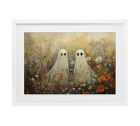 Stupell Industries Impression encadrée Ghost In Autumn Meadow White sous verre, design par Creative Studio, 17 x 23 cm