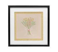 Stupell Industries Impression encadrée jaune bouquet de printemps noir sous verre, design par Adrienne Morris, 33 x 33 cm